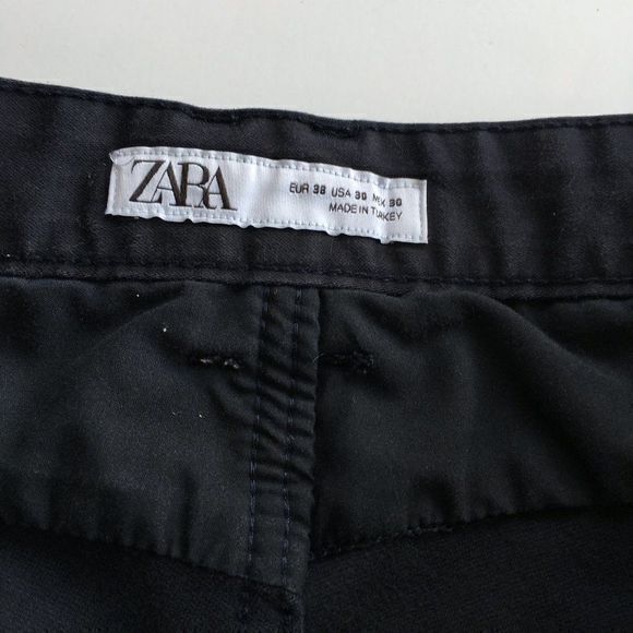 Zara Straight Leg Black Jeans Mid Rise Size 30‎ - Picture 2 of 5